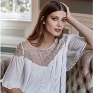 Anthropologie Floreat pleated/ embellished top